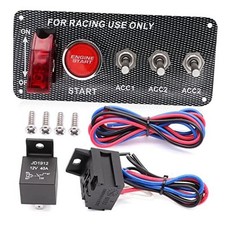 Jeemiter 12V 30A Ignition Switch Panel Kit, 5-in-1 Engine Start Push Button