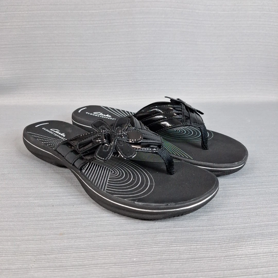 Sandali donna Cloudsteppers by Clarks BrinKley Flora H neri con tanga taglia 9