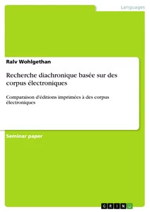 Recherche diachronique basée sur des corpus électroniques (Buch)