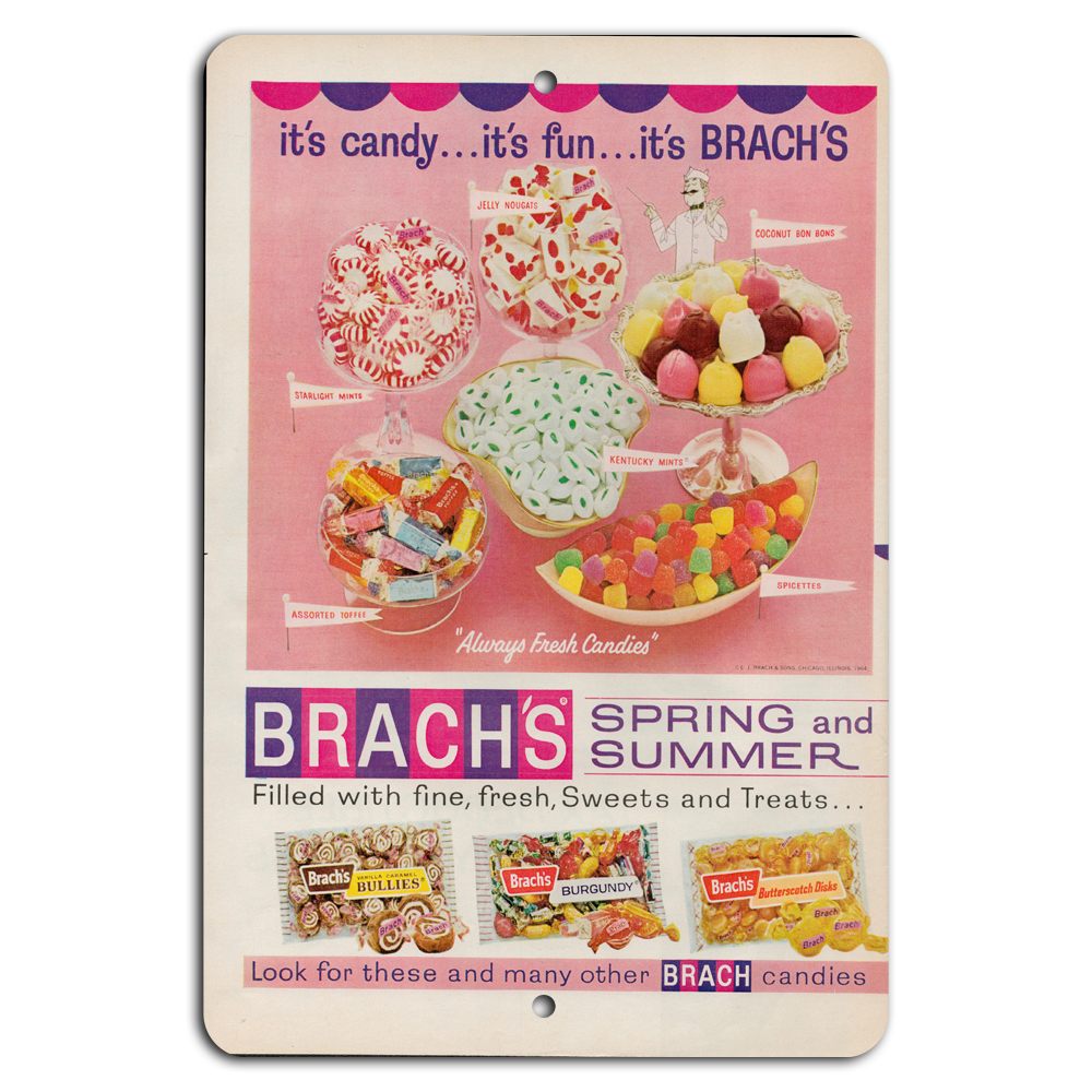 Retro Brach's Candy Delights Sweet Spring and Summer Treats Sign