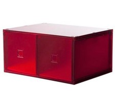 IKEA LEKMAN 2 Mini Drawers Storage Boxes for KALLAX (102.453.37 33x25cm) Red NEW