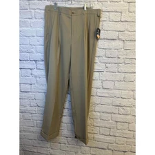 NWT Pro Tour Mens Comfort Tech Pant Chinchilla Beige Pleated Golf Pants 36x32