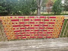 Kente Cloth Ghana Medium 78" x 52"  Hand Woven  Beautiful 