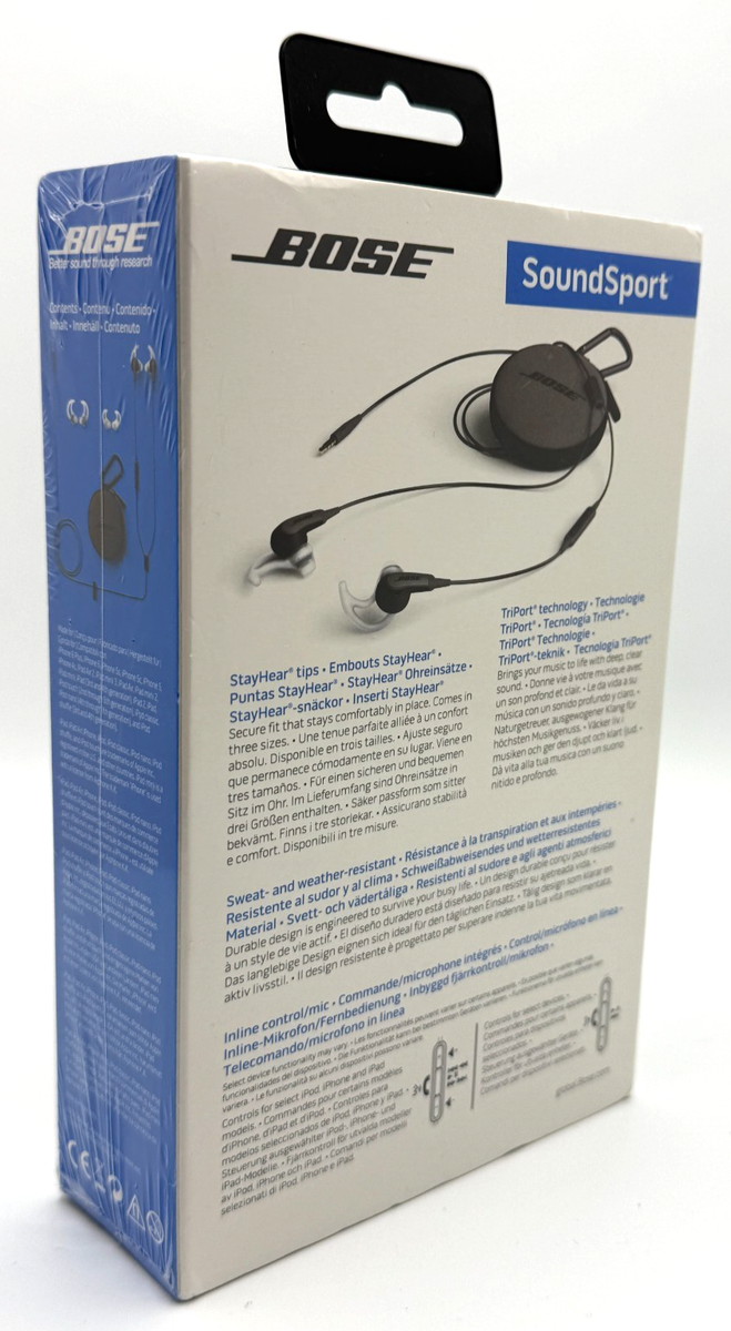 BOSE SoundSport in-ear headphones Wired Apple Controls w/ Mic