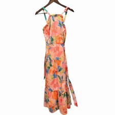 Maggy London Floral Maxi Dress Size 2 Wedding Guest Vacation Tie Waist Boho