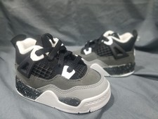 Nike Toddlers Jordan 4 Retro TD Sneakers White Black Size 5 NEW NO BOX