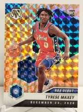 Tyrese Maxey 2020-21 Panini Mosaic NBA Debut Orange Reactive Rookie RC #263
