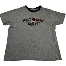 Vintage Walt Disney World Mickey Mouse Embroidered Ringer T-shirt Men Size L