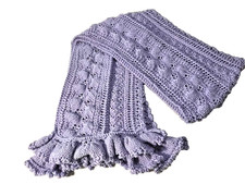 Hand knit wool scarf/shawl