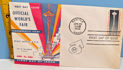 1962 April 25, Offical World's Fair First day of issue stamp and Envelope.