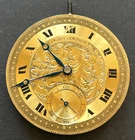 Antique Gruen VeriThin V7 Pocket Watch Movement Running Ticks Gold Dial V 7 17j