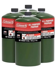 Coleman All-Purpose Propane 16 Oz Camping Cylinder 4 Pack