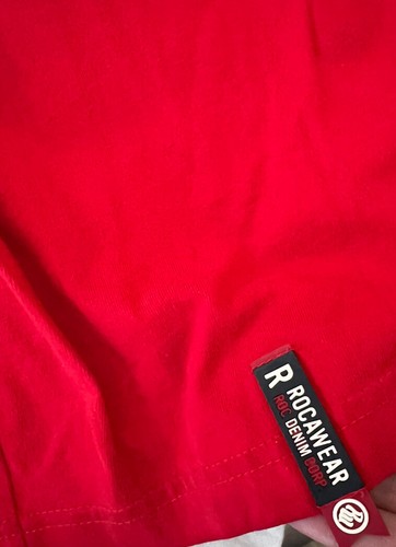 Camisa RocaWear Hip Hop Roc Denim Japonesa Roja Negra Para Hombre Mangas Largas Talla 3XL - Imagen 5 de 7