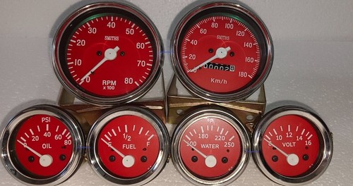 Smiths Replica Kit- Elec Temp + Oil + Fuel + volt Gauge+Speedometer +Tacho 85 mm