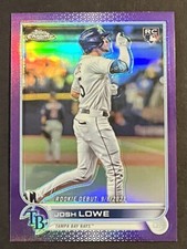 2022 TOPPS CHROME UPDATE JOSH LOWE #USC155 PURPLE REFRACTOR ROOKIE RC RAYS