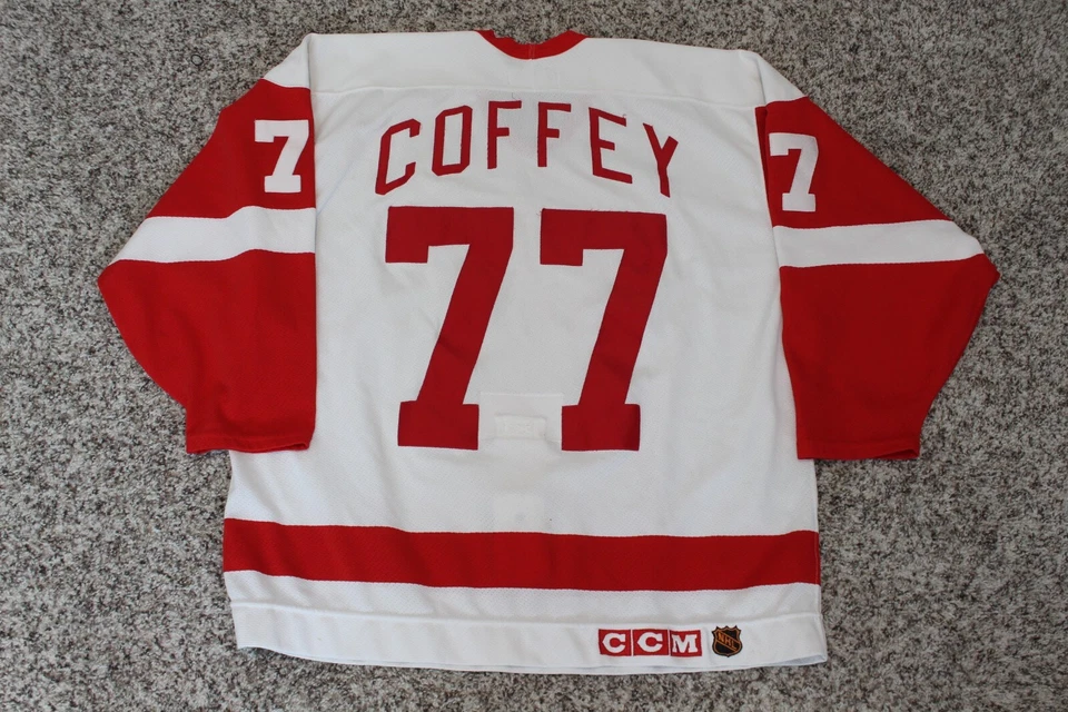 Camiseta deportiva 1995 Stanley Cup parche Detroit Red Wings Paul Coffey 52 cm micrófono auténtico Foto 2 de 4