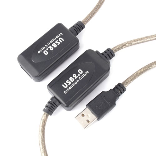 20M USB 2.0 Type A Male to Female Extension Extender Cable Cord Black - Afbeelding 3 van 12