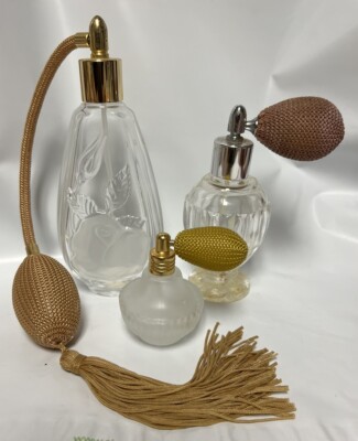 Vintage Lot of (3) Atomizer/Spray Perfume Bottles Empty