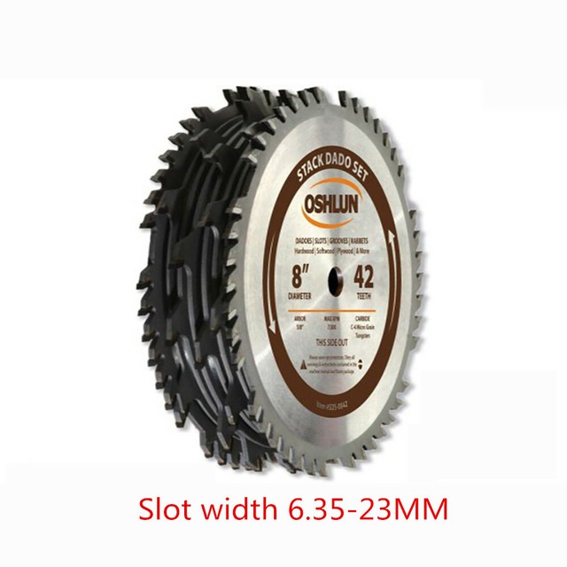 Woodworking slotted 15.88 aperture alloy 8inch DADO saw blade set Y eBay