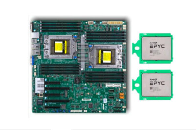 Supermicro H11DSi E-ATX Motherboard + 2x AMD EPYC 7642 cpu 96C/192T 2.3ghz