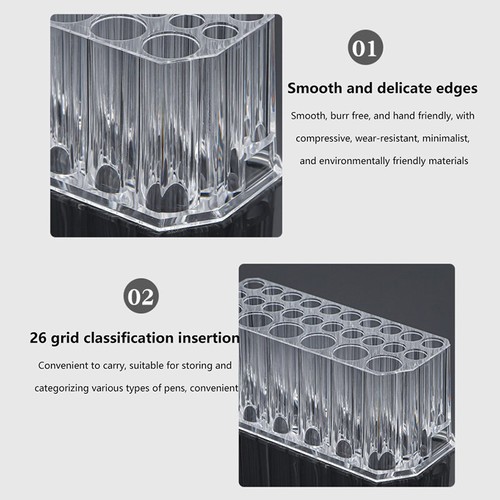 26Holes Nail Brushes Display Shelf Storage Box Makeup Brush Container Pen Holder - Picture 10 of 10