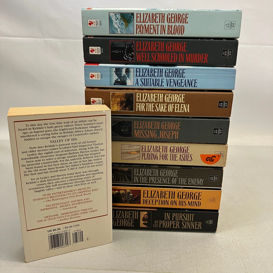 Inspector Lynley Series Books 1-10 by Elizabeth George 10 MMPB Mystery Novels Foto 2 de 4