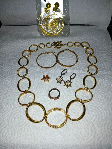 LOVE Ring+ Lovely Necklace+ 3 Earrings+ Pretty Pin 1562 - Picture 3 of 6