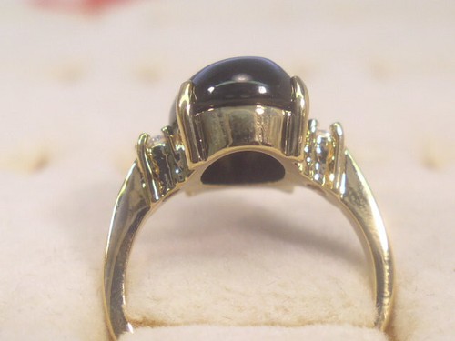 ** SZ'S 5,9 ONYX RING DESIGNER SEMI-PRECIOUS GENSTONE VINTAGE CRYSTALS DA874X - Picture 4 of 7