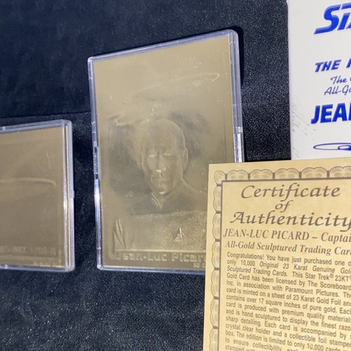 STAR TREK THE NEXT GENERATION 24KT GP Card ENTERPRISE & Jean-Luc Picard COA - Picture 4 of 11