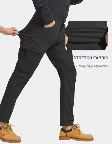 Men's Carpenter Work Pants Cargo Hiking Waterproof Stretch Heavy Duty Trousers - Picture 23 of 51