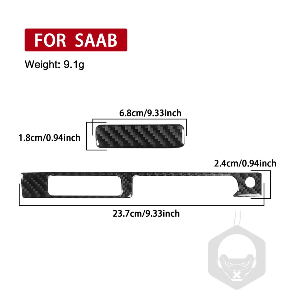 Para Saab 9-3 03-06 Consola de fibra de carbono real Portavasos de agua Panel Cubierta Borde Foto 2 de 4