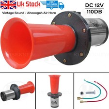 Air Horn Ahoooogah Vintage 12V Classic Sound Dog Klaxon Boat Claxon Car Van Red.