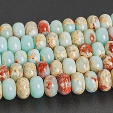 6X4MM Genuine Natural Blue Impression Jasper Beads AAA Rondelle Loose Beads