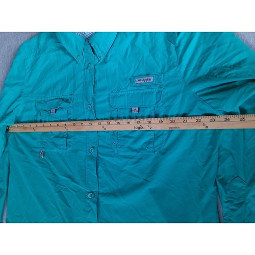 Columbia PFG Men XL Performance Utility Camp Button Shirt Vent Green Jacket - Picture 4 of 8