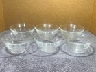 1938 Pyrex No 445 Set *6* Clear Glass 3-Ring 5 Oz Custard Cups