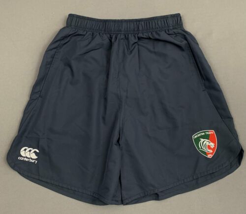 New LEICESTER TIGERS Rugby Canterbury CCC Mens Blue GYM SHORTS Size SMALL S BNWT
