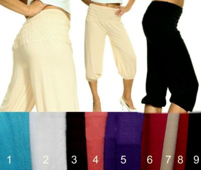 Casual ladies pump smock waistband Aladdin waist pants harem pants jogging 34/36/38 New