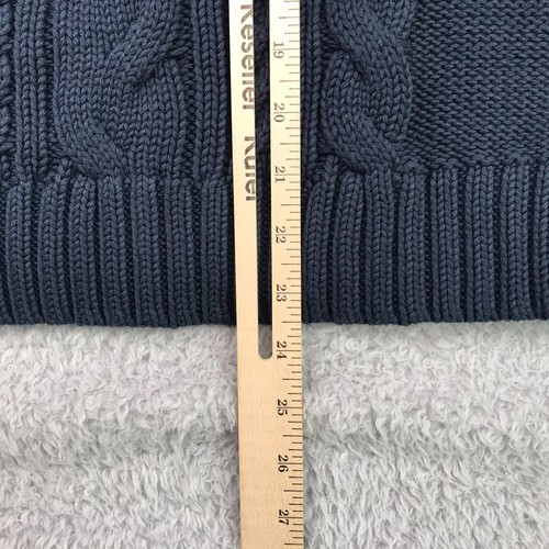 LL Bean Sweater Womens M Classic Navy Fisherman Knit Cotton Crew Pullover NEW - Picture 9 of 11