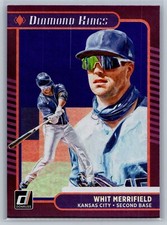 2021 panini donruss baseball whit merrifield diamond kings holo purple #9