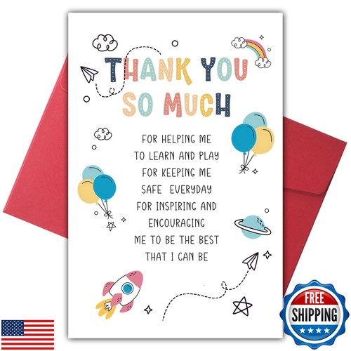 Bewoow Heartfelt Thank You Card for Teacher, End Of Year Gifts for Child’s Te