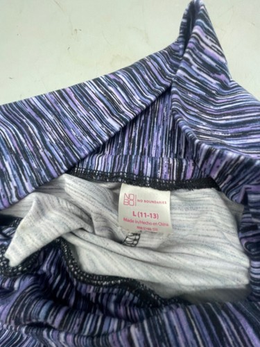 No boundaries leggings workout pants stripes purple black Large READ - Picture 5 of 7