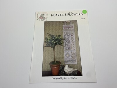 Rosewood Manor Hearts And Flowers Counted Cross Stitch Pattern With Charm