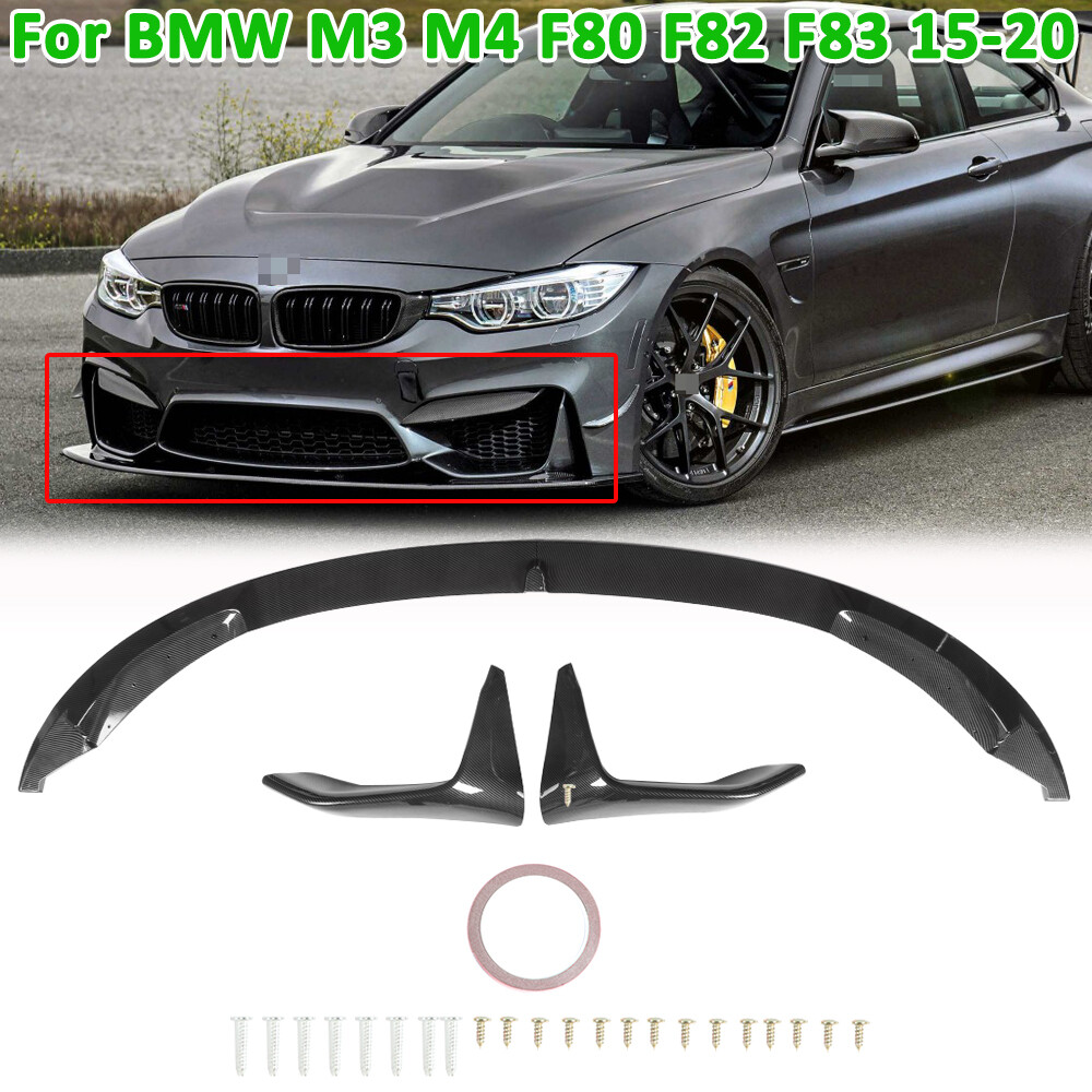 For BMW F80 M3 F82 F83 M4 15-20 MP Style Carbon Fiber Front Bumper Lip Splitter