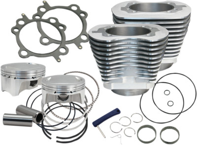 S&S Silver 4'' Sidewinder Big Bore 100'' Piston Kit 1999-2006 Twin Cam 910-0642