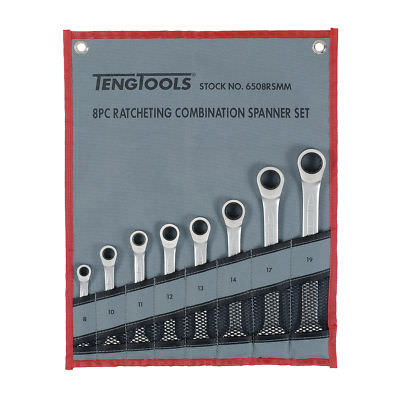 Teng Tools 6508RSMM - 8 Piece Ratchet Spanner Set 8 - 19mm