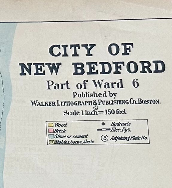 1911 NEW BEDFORD, MA. BUTTONWOOD PKALLEN ST & BROWNELL AVPAGE ST. ATLAS MAP eBay