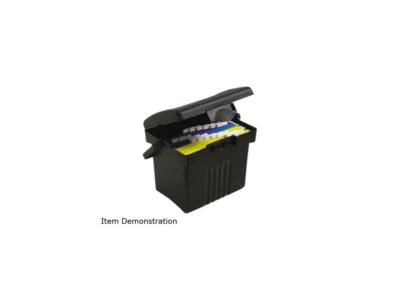 Storex 61502U01C Portable Storage Box, Letter Size, 14w x 11-1/4d x 14-1/2h, Bla