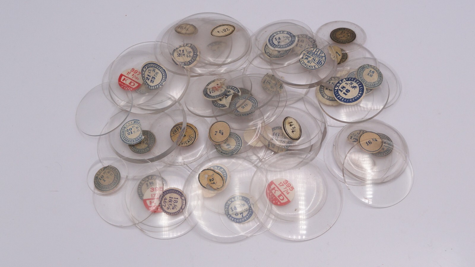 Lot Of 50+ Vintage VTF, KD, JHP Glass Pocket Watch Crystals eBay