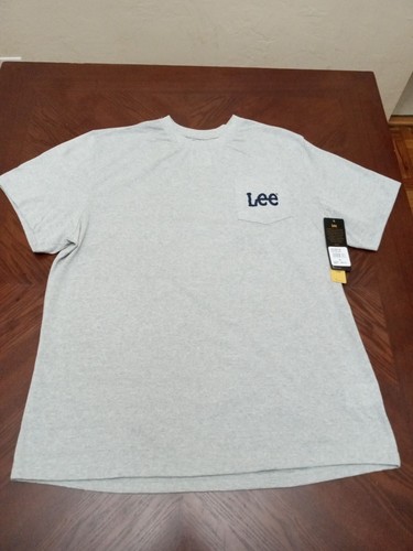 Lee Men’s Short Sleeve Stretch Pocket Tee. Heather Grey. Size XL. NEW - Picture 2 of 6