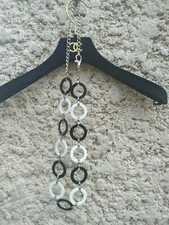 Ceinture femme ado anneaux métal noir blanc argent mode idéale sur robe 
